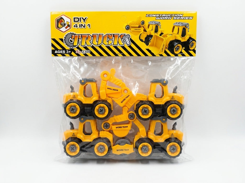 DIY 4-in-1 Construction Work Series Truck Set [PD.]