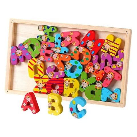 Baby Montessori Boxed Alphabets Blocks Educational Wooden Toys[PD][1Pc]