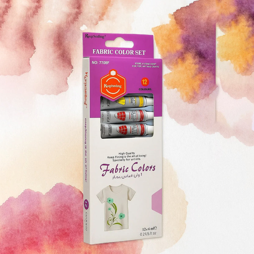 Keep Smiling Fabric Paint Pack of 12 6ml [PD][12's Set]