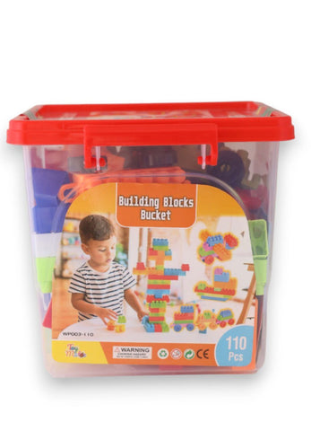 110 Pieces Building Blocks Sets Bulk Educational Kids Toy[PD][1 Backet] - Kaliber