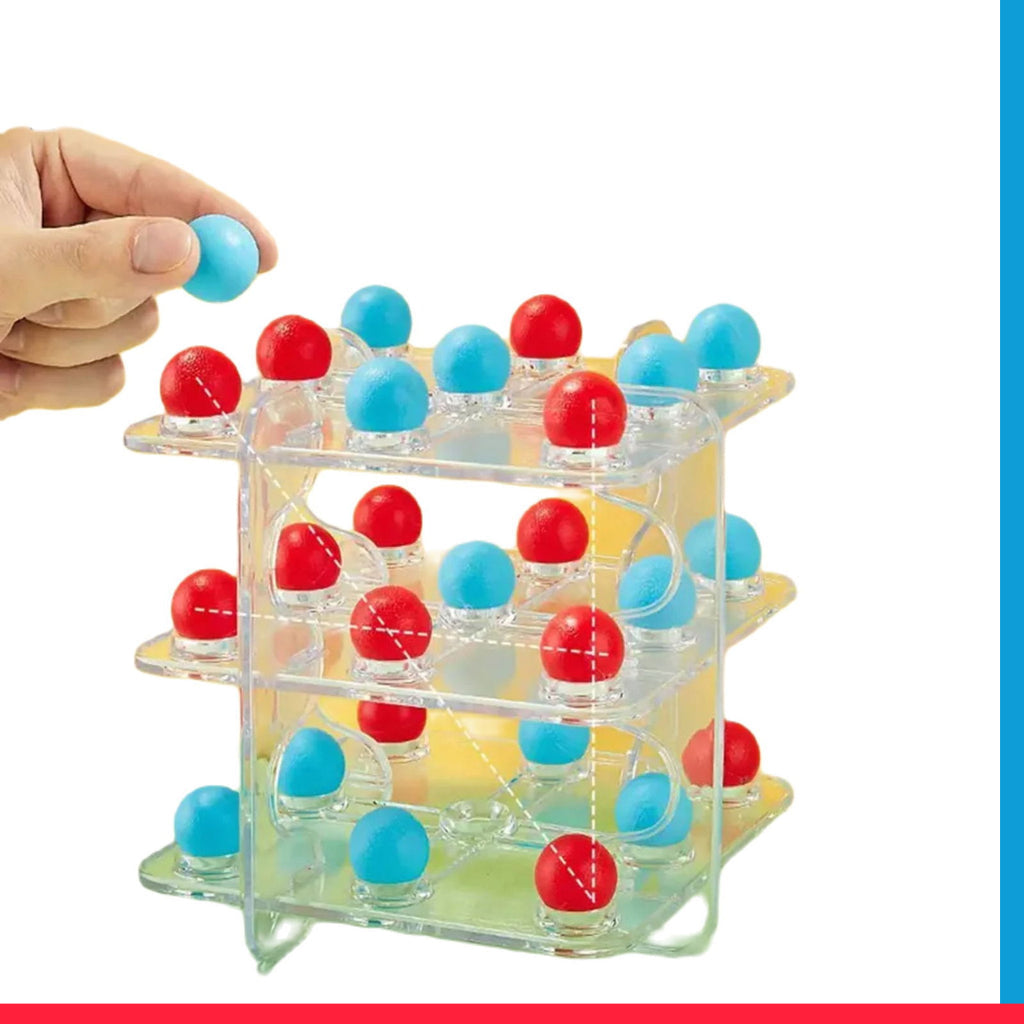 Children's Desktop Puzzle 3d Tic-tac-toe Math Marbles Logic Game[1Pc][PD]