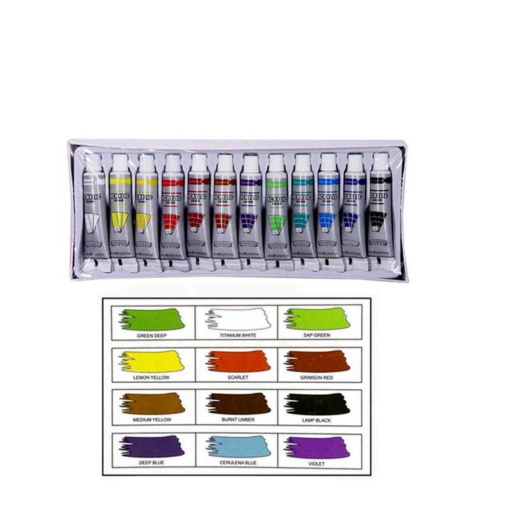 12 Glass Painting Colors - Set for Painting 12ml [PD][12's Set] - Kaliber