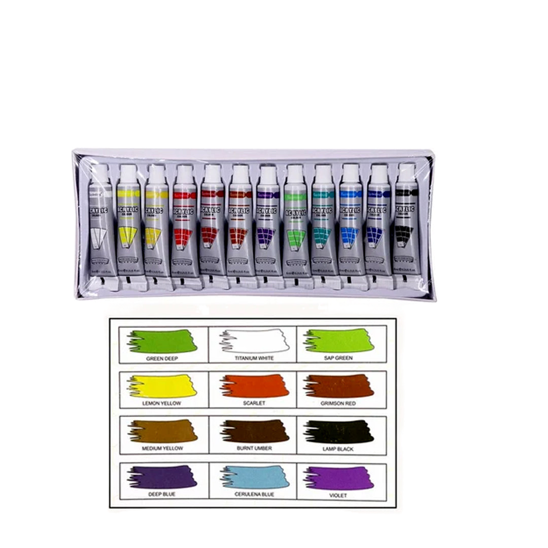12 Glass Painting Colors - Set for Painting 12ml [PD][12's Set] - Kaliber