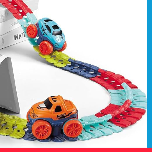 Changeable Track with LED Light-UP Race Car Flexible Rail &Electric Car Set 92 PCs [PD] [1 Pc]