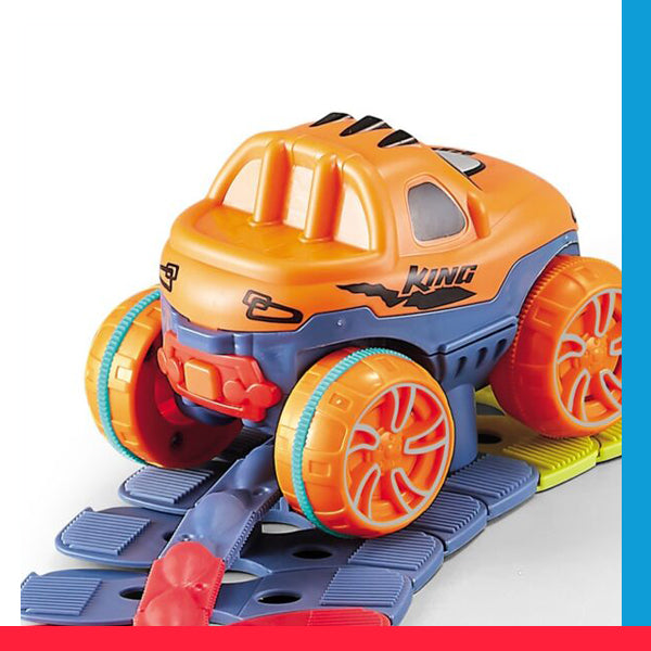 Changeable Track with LED Light-UP Race Car Flexible Rail &Electric Car Set 92 PCs [PD] [1 Pc]