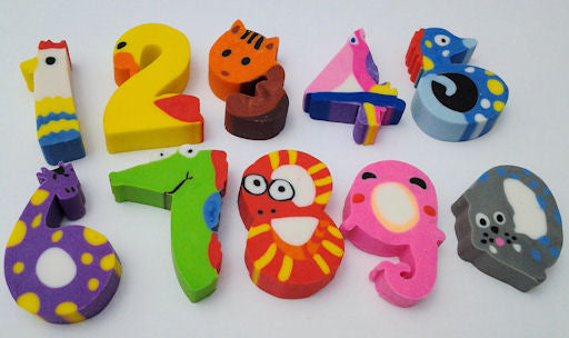 Mini Cute Cartoon Number Rubber Pencil Eraser Kids[PD][1Pc]