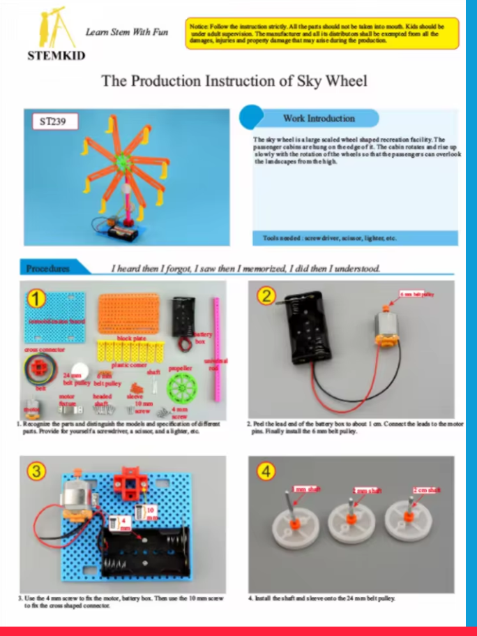 DIY Electric Science Ferris Wheel Educational Activity [PD][1PC]