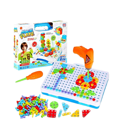 2 in 1 Magic Puzzle Plate – 190 PCs Assembly Accessories[1Pc][PD] - Kaliber