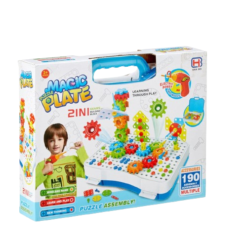 2 in 1 Magic Puzzle Plate – 190 PCs Assembly Accessories[1Pc][PD] - Kaliber