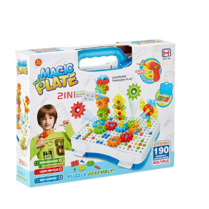 2 in 1 Magic Puzzle Plate – 190 PCs Assembly Accessories[1Pc][PD] - Kaliber