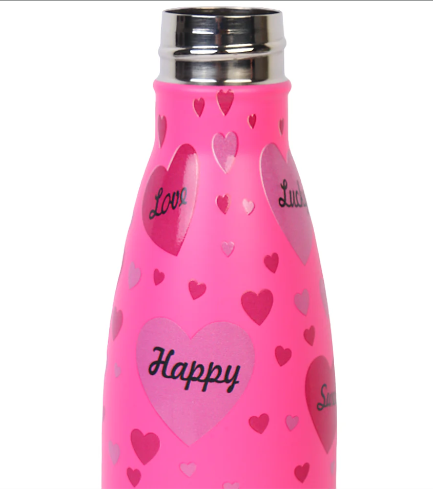 Happy Pink Stainless Steel Water Bottle 500ML [PD][1Pc]