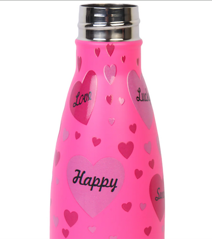 Happy Pink Stainless Steel Water Bottle 500ML [PD][1Pc]