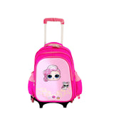 3 Pcs Trolly Girls School Bag [PD][1Pc] - Kaliber