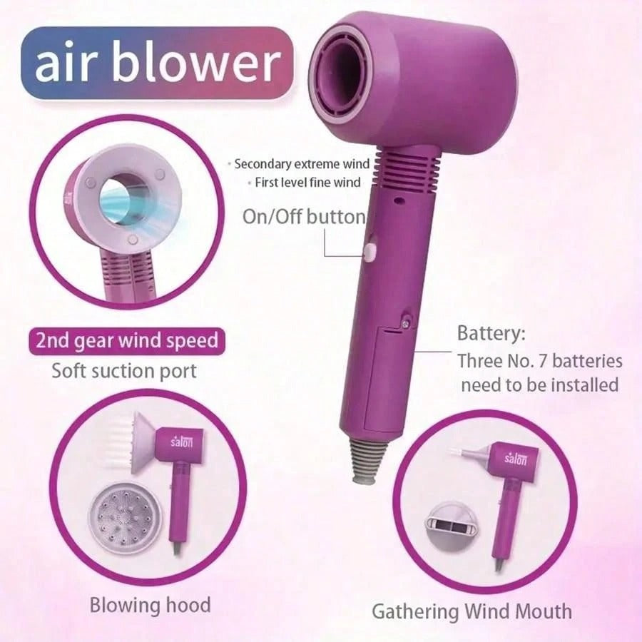 Kids Hair Salon Toy, Beauty Salon Playset for Kids Pretend Play Game, Children Parlor Hair Styling Tools[PD]