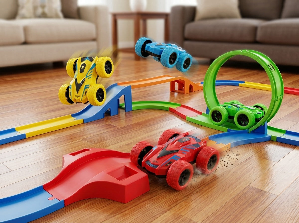 4-Pack Friction Power Stunt Car Set [PD.]