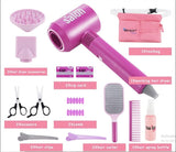 Kids Hair Salon Toy, Beauty Salon Playset for Kids Pretend Play Game, Children Parlor Hair Styling Tools[PD]