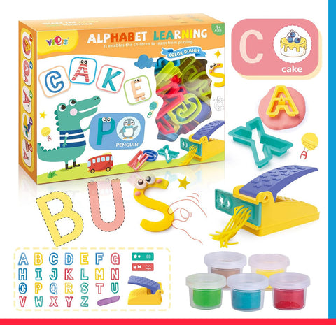 Alphabet Dough Tools Cutter Shape and Learn Letters and Language Dough Tools for Kids [PD]