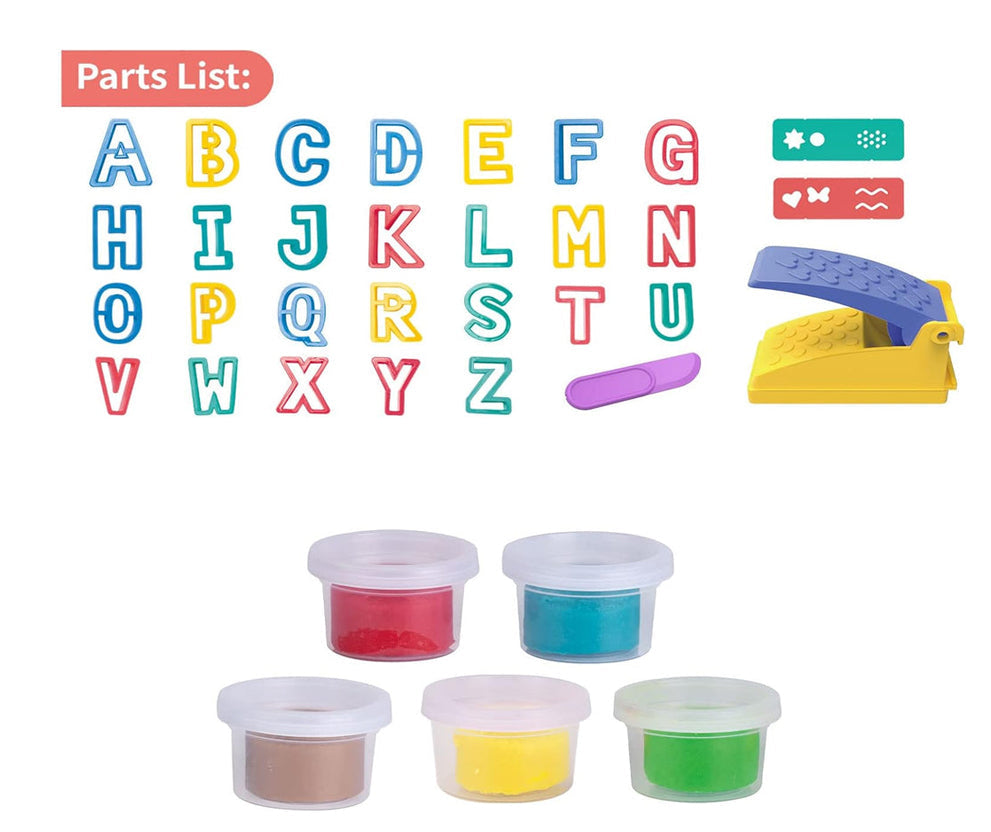 Alphabet Dough Tools Cutter Shape and Learn Letters and Language Dough Tools for Kids [PD]