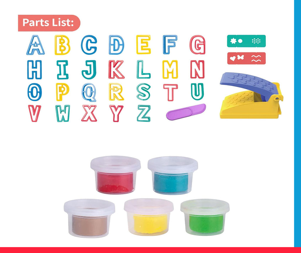 Alphabet Dough Tools Cutter Shape and Learn Letters and Language Dough Tools for Kids [PD]