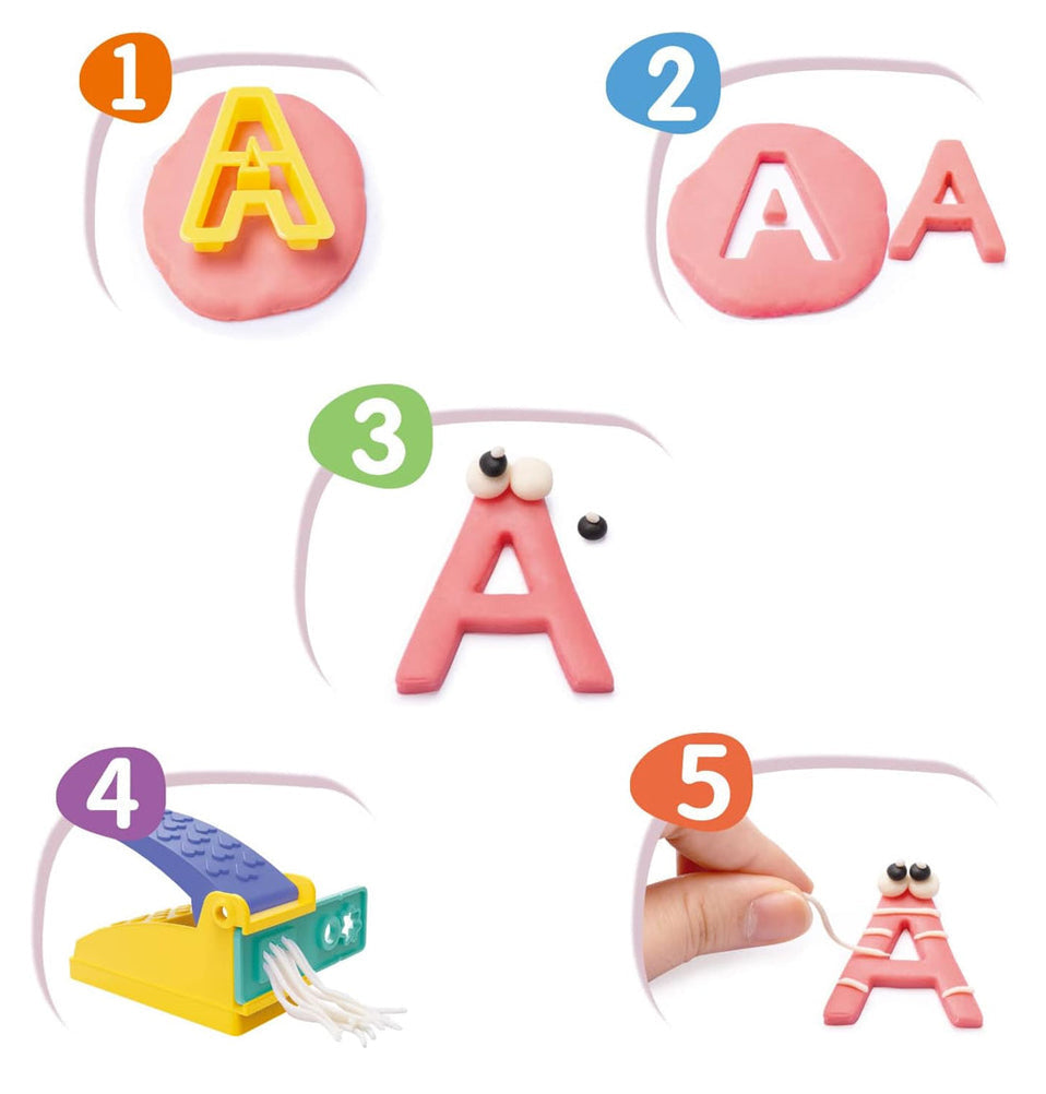 Alphabet Dough Tools Cutter Shape and Learn Letters and Language Dough Tools for Kids [PD]