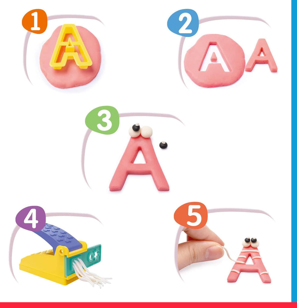 Alphabet Dough Tools Cutter Shape and Learn Letters and Language Dough Tools for Kids [PD]