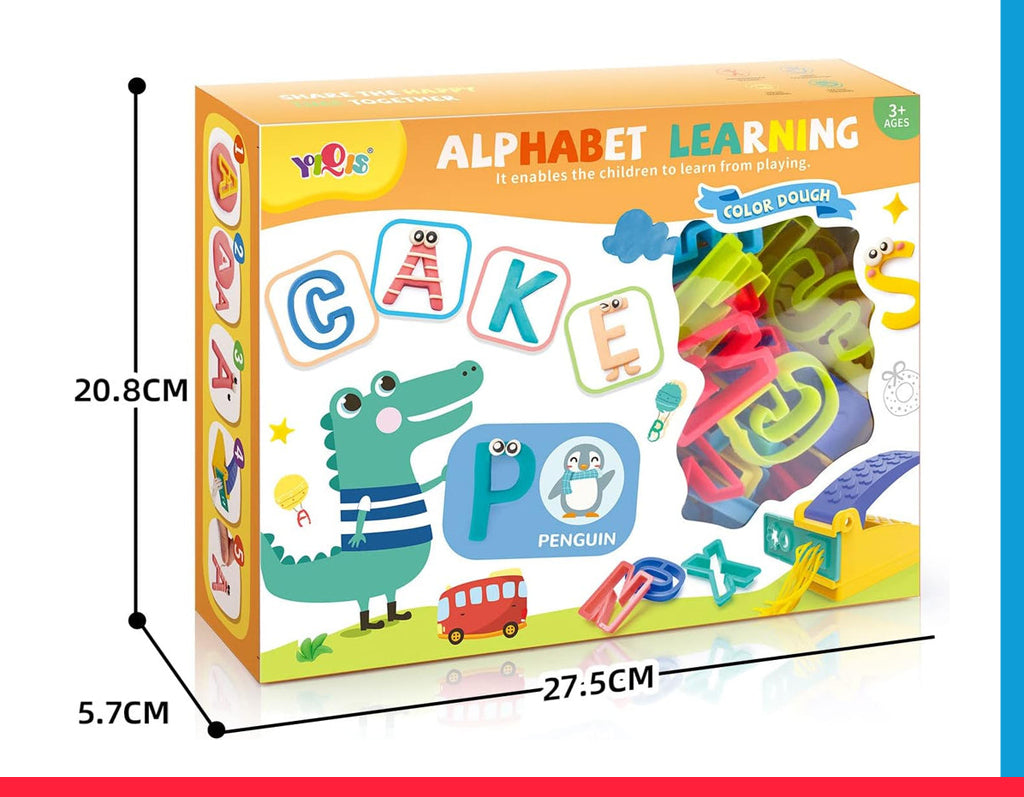 Alphabet Dough Tools Cutter Shape and Learn Letters and Language Dough Tools for Kids [PD]