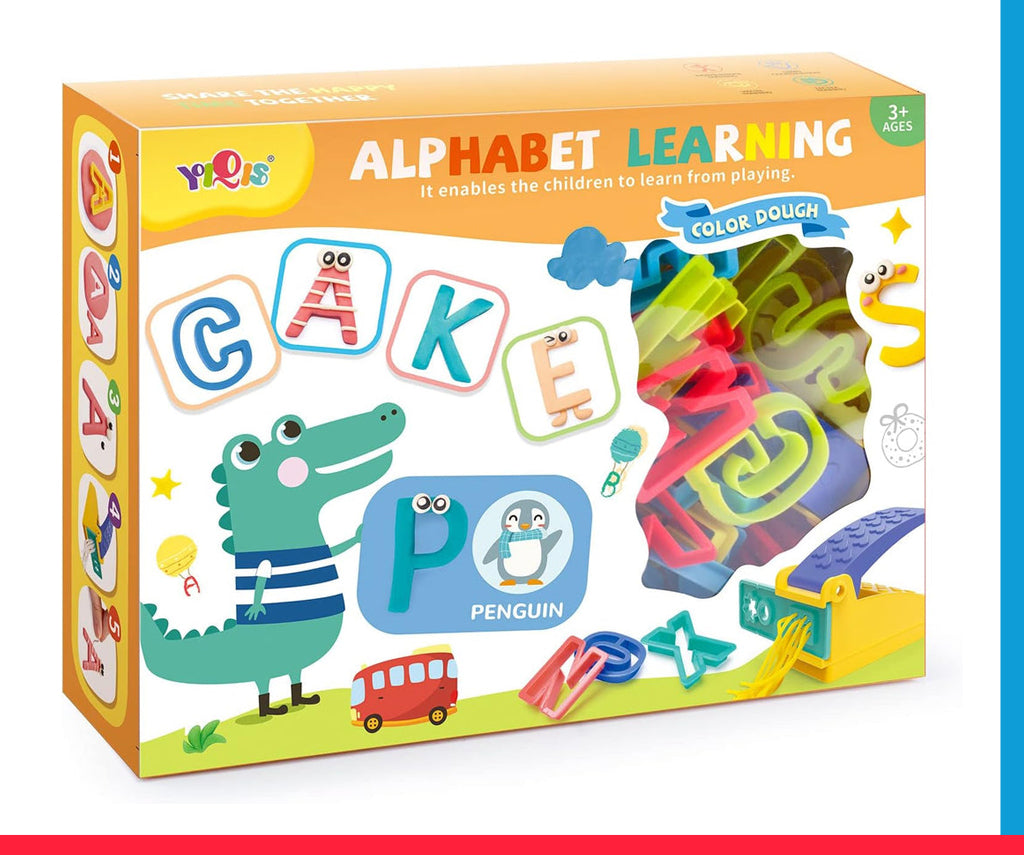 Alphabet Dough Tools Cutter Shape and Learn Letters and Language Dough Tools for Kids [PD]