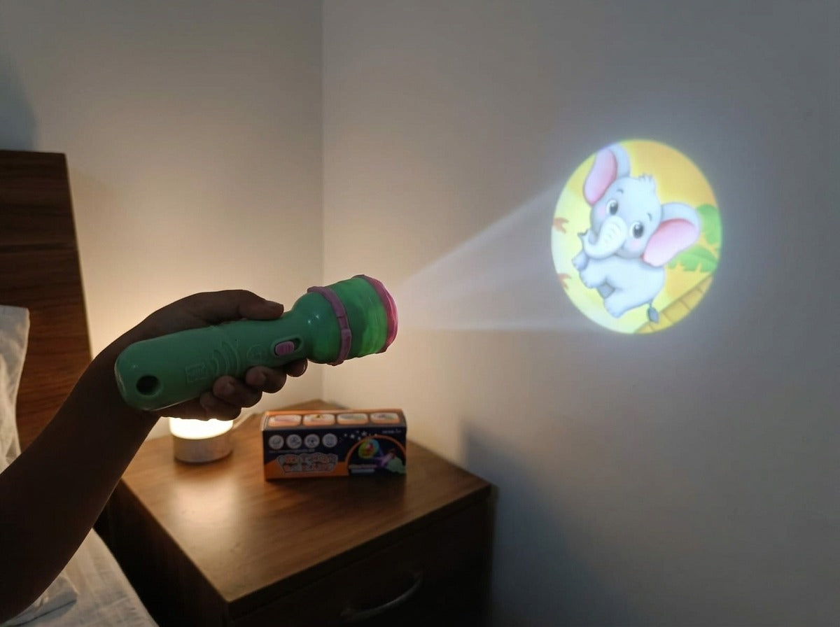 2 In 1 Projection Flashlight Toy for Kids – Educational Projector Torch Light [PD.]
