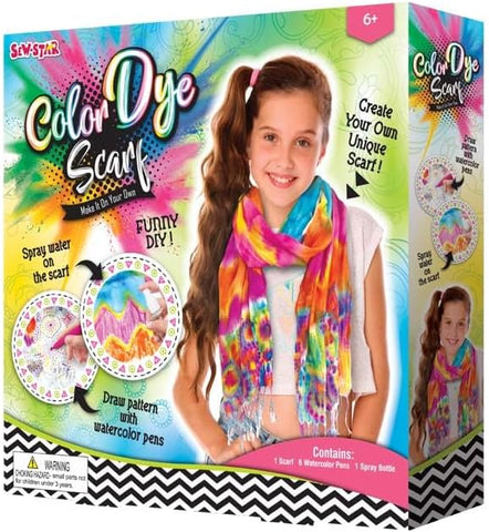 Sew Star Color Dye Scarf - Make it on your own DIY for kids [PD]