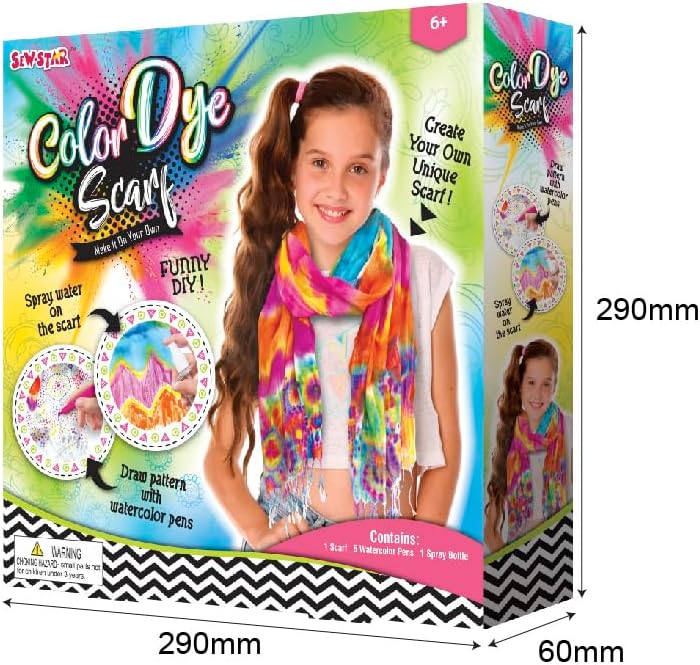 Sew Star Color Dye Scarf - Make it on your own DIY for kids [PD]