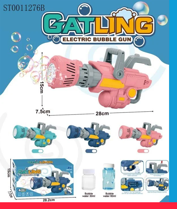 8 HOLES ELECTRIC BUBBLE GUN [PD][1Pc]
