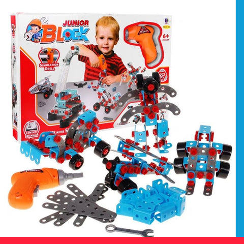 Junior Engineer Kids Construction Tool Kit with Battery Operated Drill | 552PCS [PD]