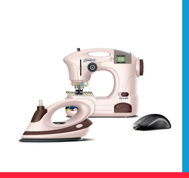 Mini Electric Sewing Machine And Iron Play House Toy [PD][1Pc]