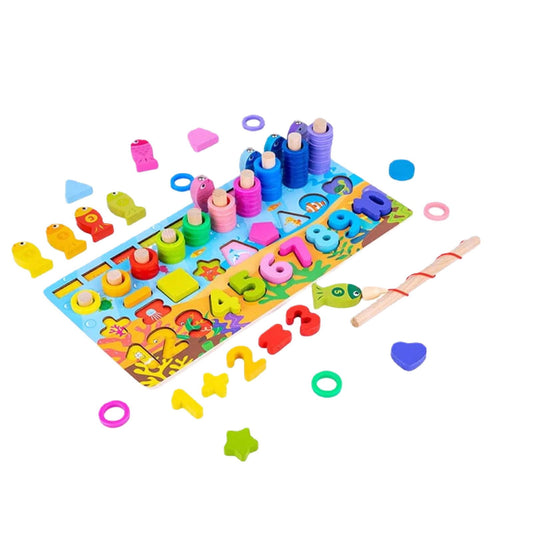 6in1 Early Educational Logarithmic Wooden Board Small [1Pc][PD] - Kaliber