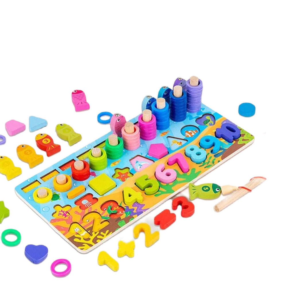 6in1 Early Educational Logarithmic Wooden Board Small [1Pc][PD] - Kaliber