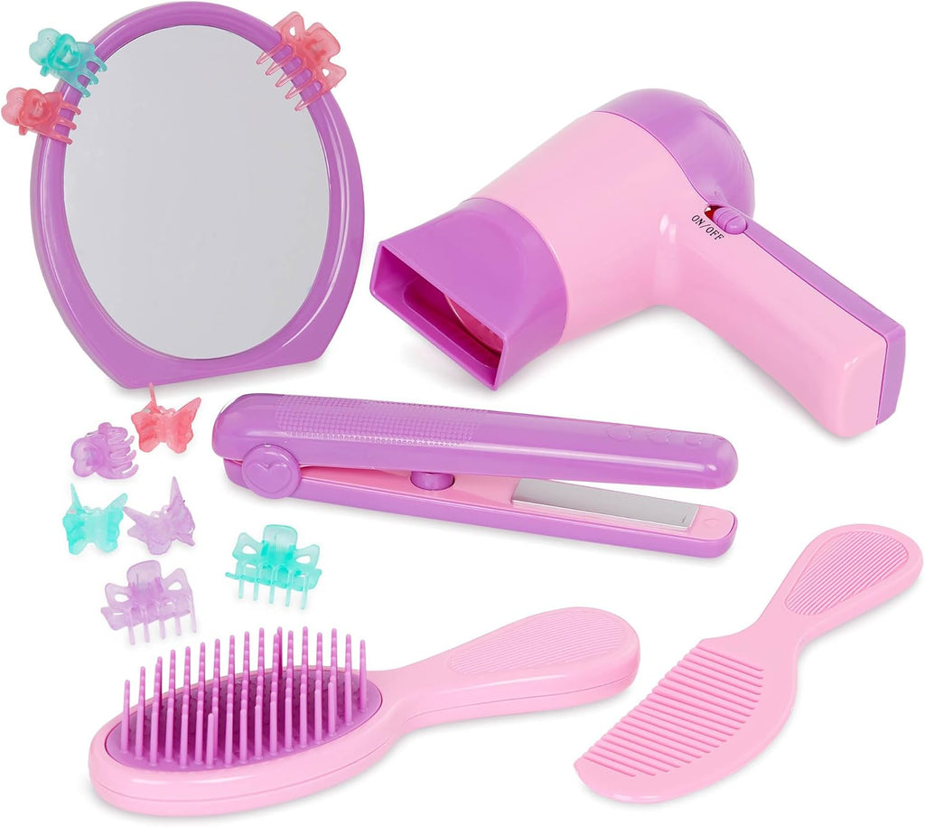 Kids Hair Salon Toy, Beauty Salon Playset for Kids Pretend Play Game, Children Parlor Hair Styling Tools[PD]