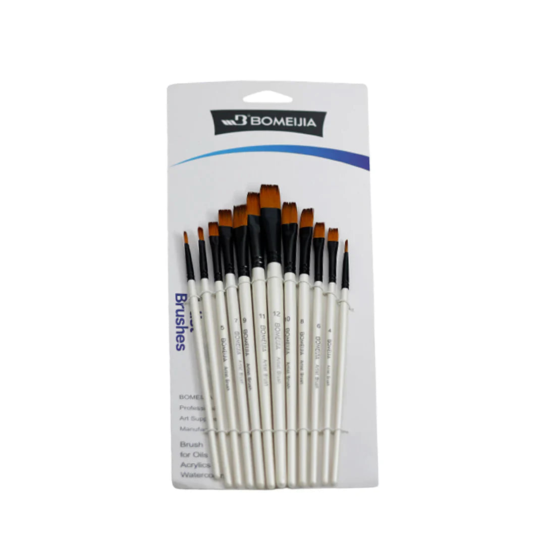 Artist Brush B-35 (RND,FLT,ANGLR,FLBRT) [PD][12Pcs Set] - Kaliber