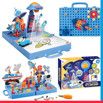 Deal 3 Busy Brain Box Adventure Shelf & Drawing Projector & Get LCD Tablet Free [PD] [1PC]