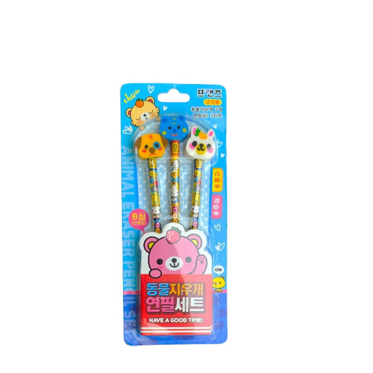Beautiful Design Eraser Cap HB Wooden (3 Pencils Pack) [PD] - Kaliber