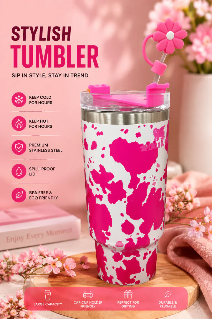 Pink Blossom Stainless Steel Tumbler [PD]