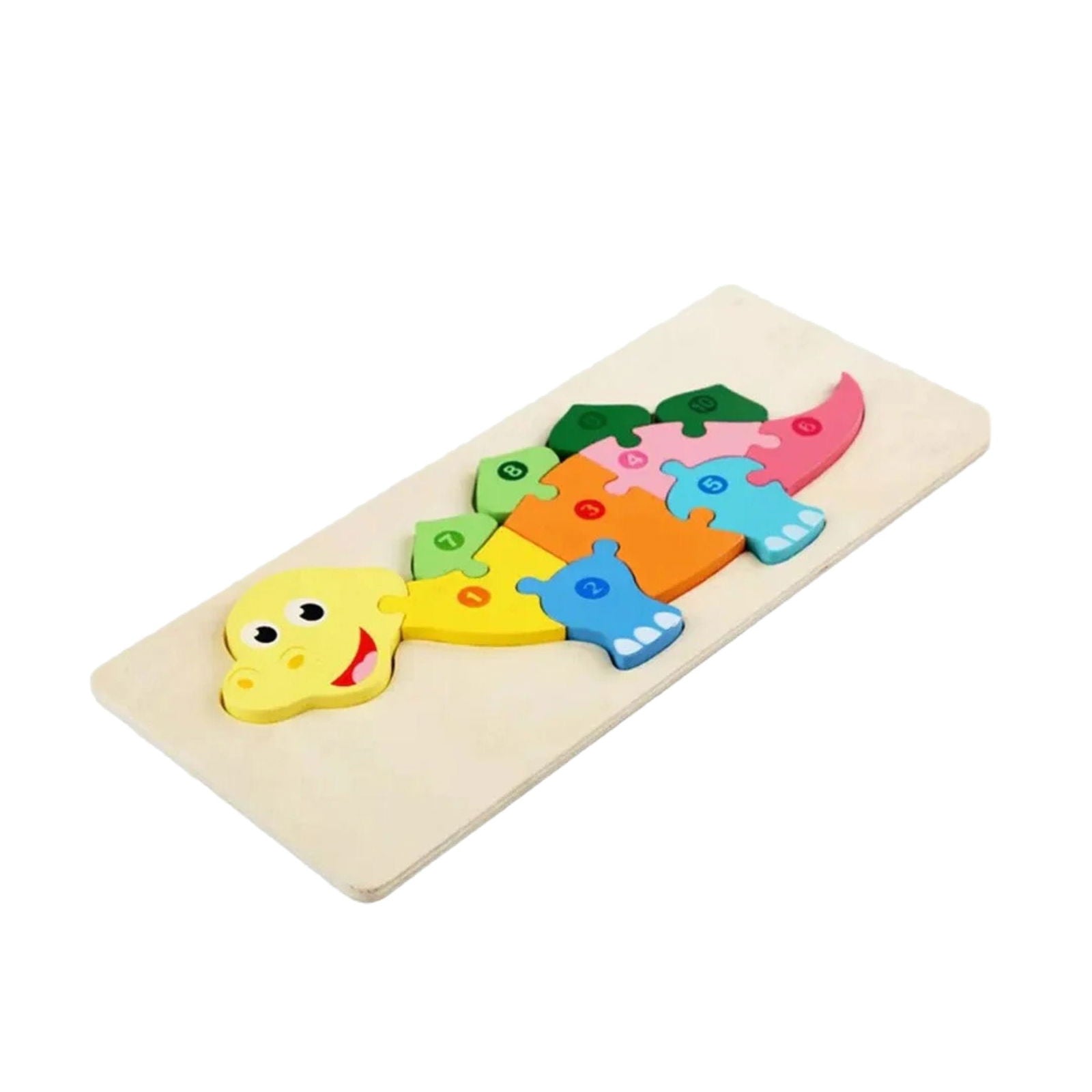 Colorful Wooden Dinosaur Shaped Puzzle with Numerical Number [PD][1Pc] - Kaliber