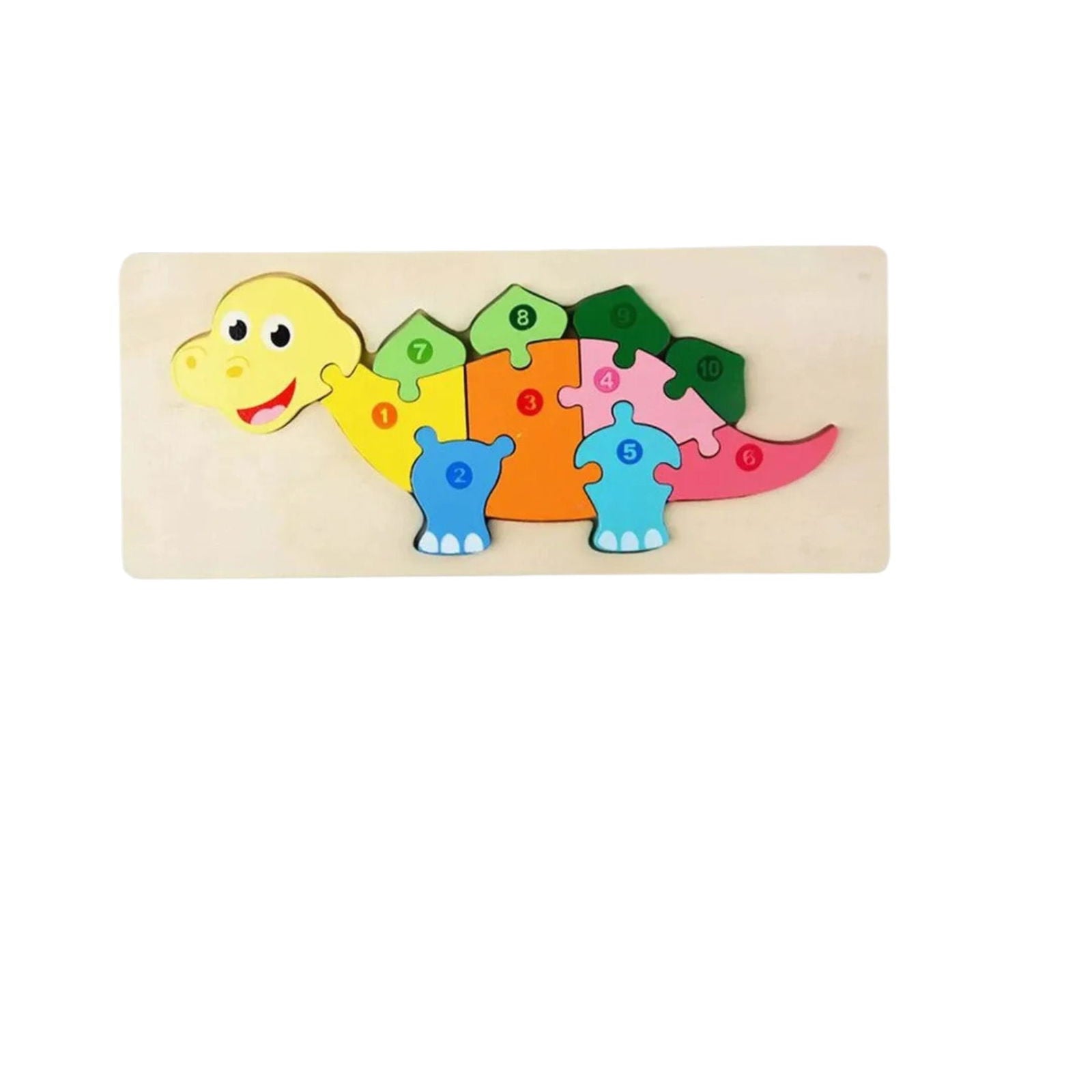 Colorful Wooden Dinosaur Shaped Puzzle with Numerical Number [PD][1Pc] - Kaliber