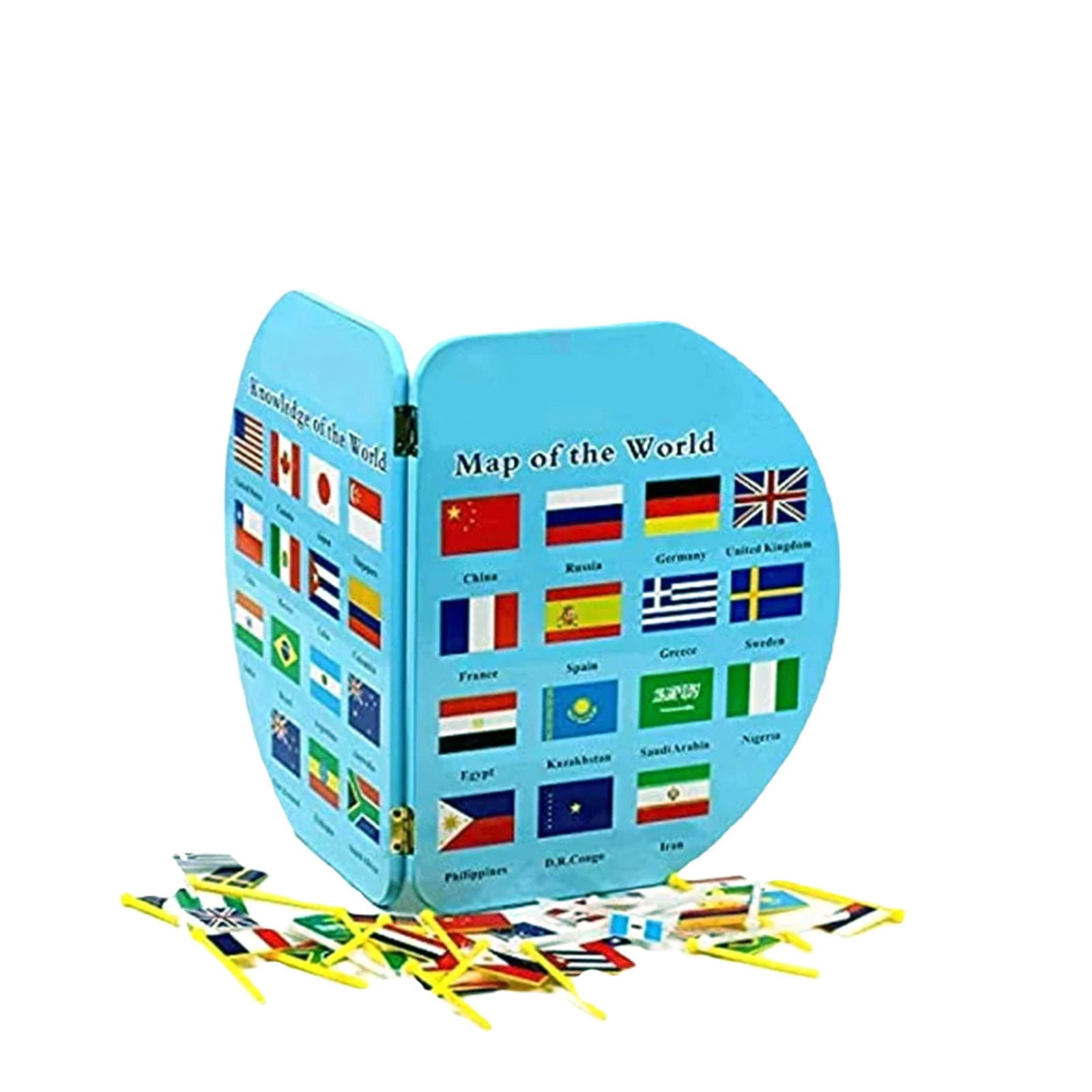 Educational Wooden World Map National Flags [PD][1Pc] - Kaliber