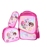 Happy Kids Backpack with Cute Characters Trolly Bag 3 In 1 [PD][1Pc] - Kaliber