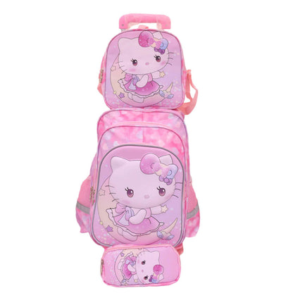 Hello Kitty Kids 3 in 1 Set School Trolley Bag[1Pc][PD] - Kaliber