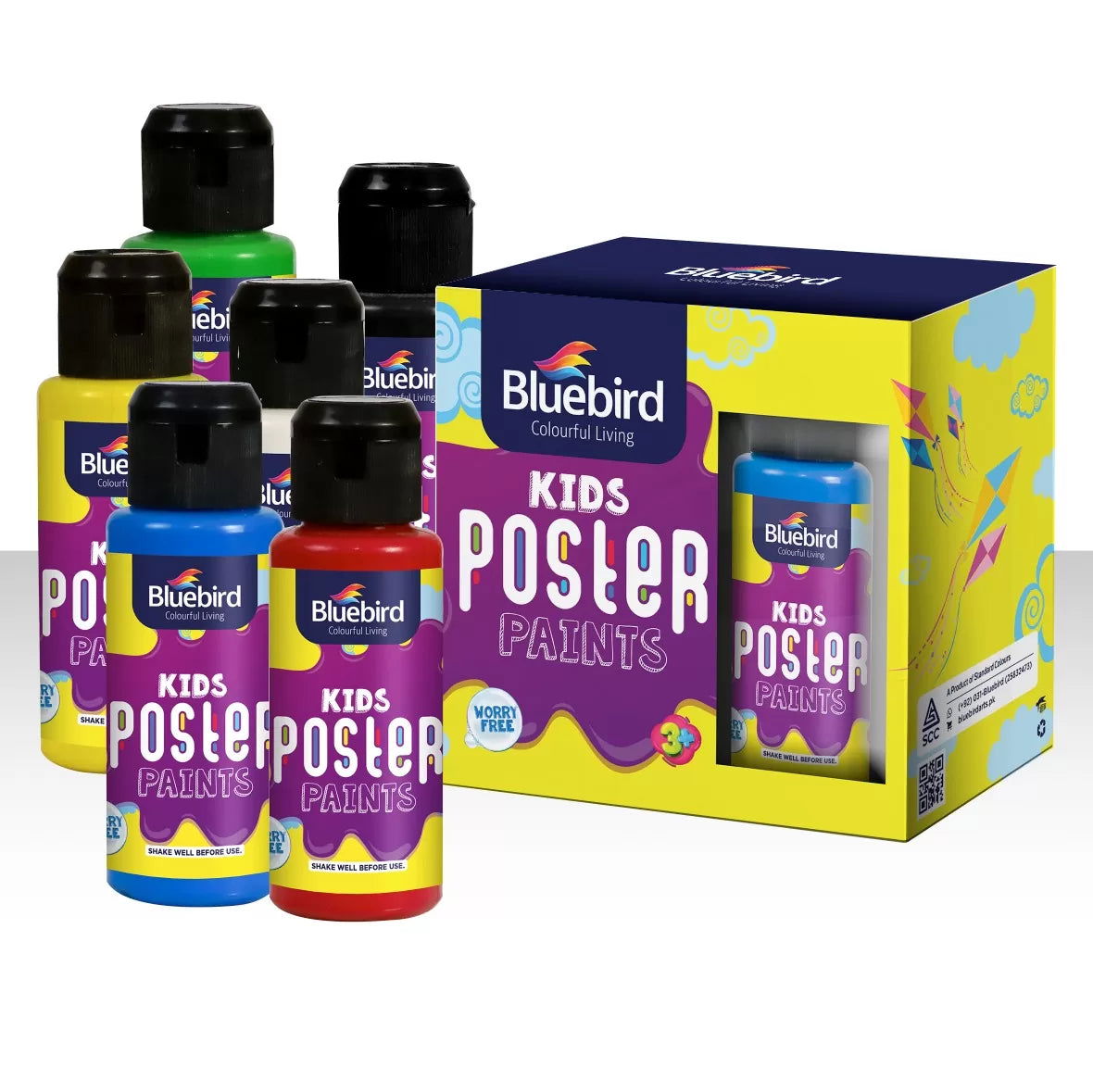 Kids Poster Paints â€“ 100 ml â€“ Primary Colors Set of 6 [IP] - Kaliber