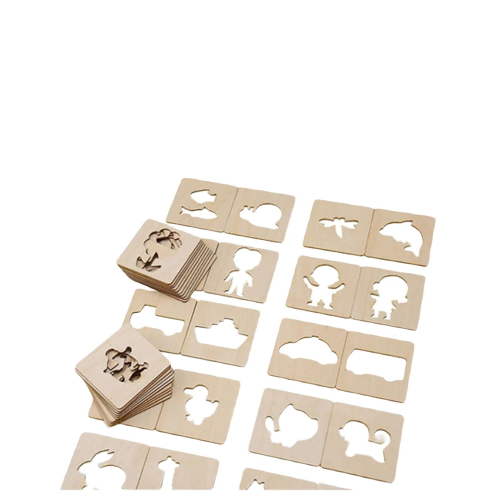 Kids Wooden Stencils Drawing Kit [PD][1Set] - Kaliber