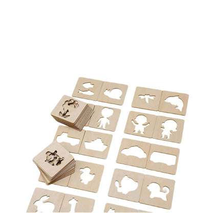 Kids Wooden Stencils Drawing Kit [PD][1Set] - Kaliber