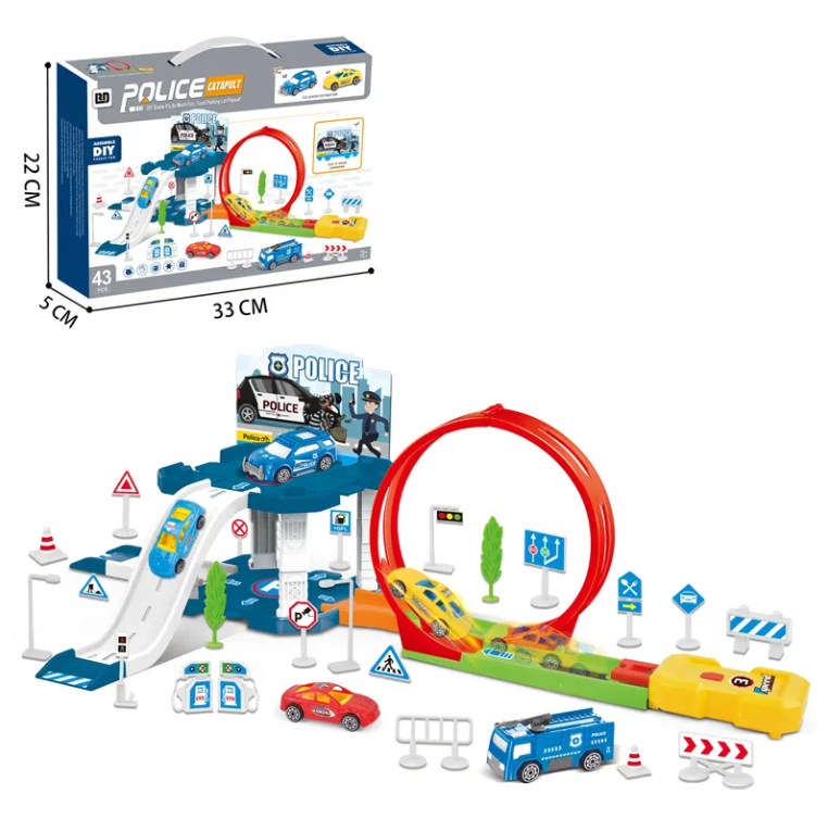 Kids plastic Diy Ejection Track Pretend play Mini Model Car[PD][1Pc] - Kaliber