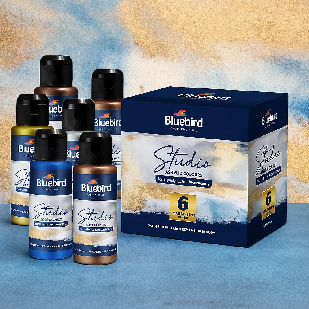 Studio Acrylic Colors â€“ 100 ml â€“ Set of 6 Pearlescent Shades [IP][Pack]